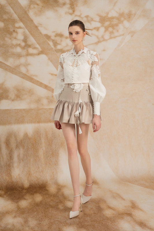 White Floral Lace Blouse