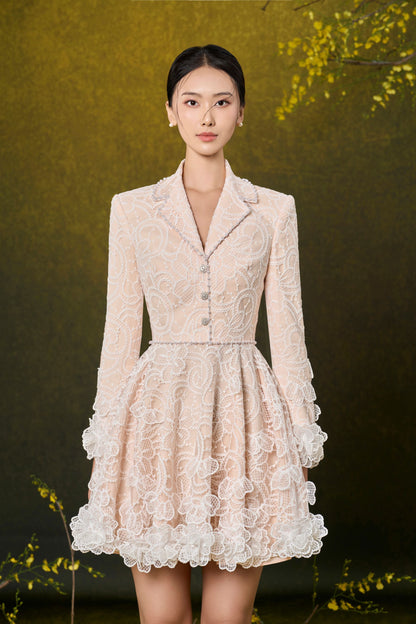 White Rose Mini Lace Dress