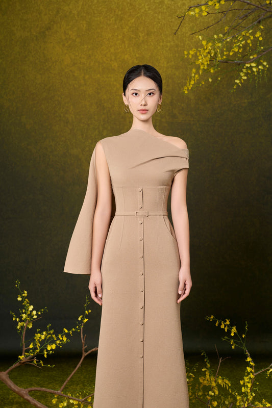 Sleeveless Asymmetrical Pencis Dress