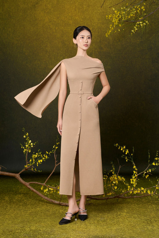Sleeveless Asymmetrical Pencis Dress