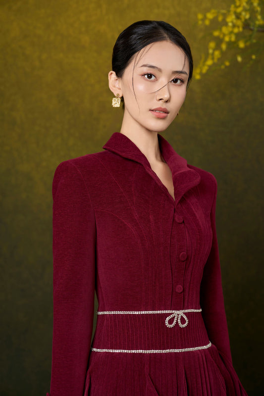 Velvet Iris Flower Mini Dress