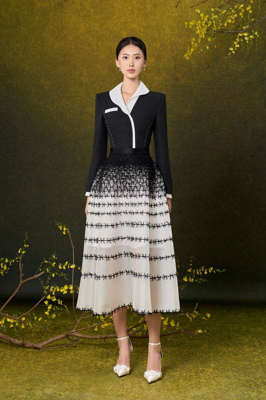 Black - White Bow Skirt
