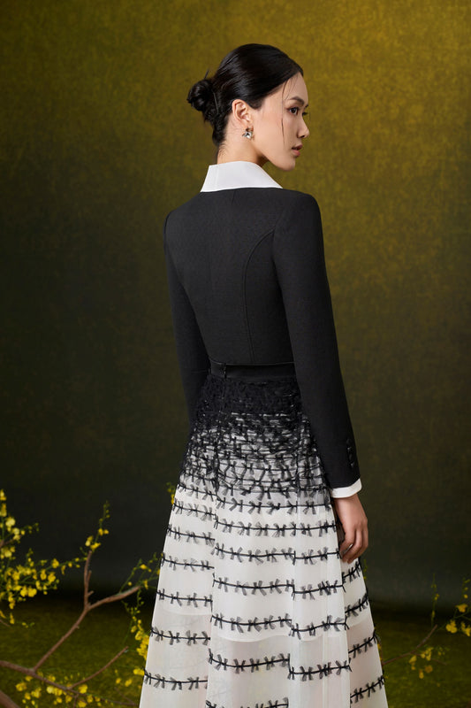Black - White Bow Skirt
