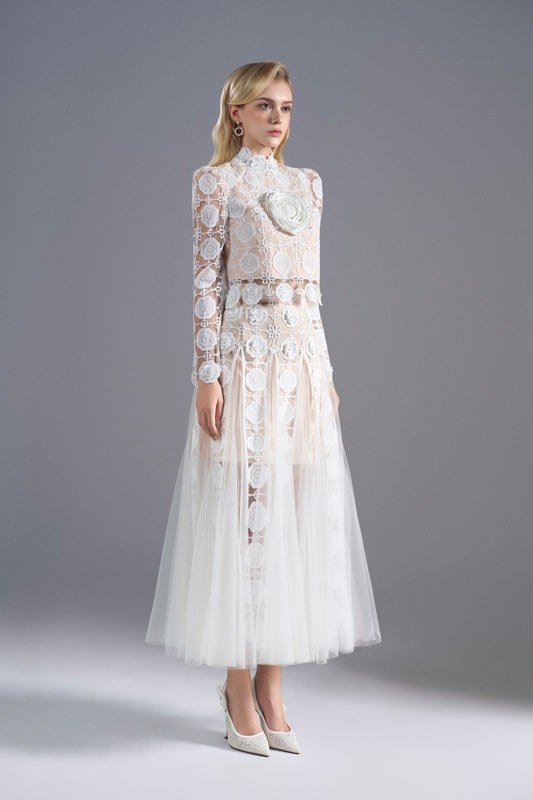 Peony White Lace Top