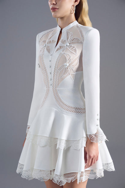 White Chopical Mini Dress
