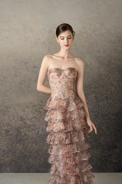 Rose Parten Ruffler Midi Dress