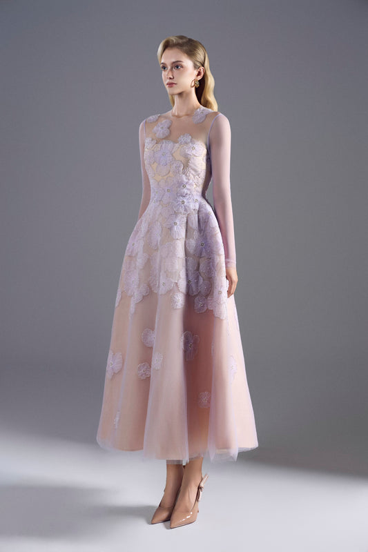 Light Purple Tuller Midi Dress