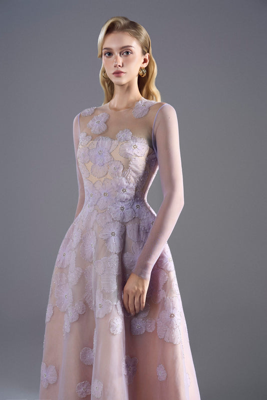 Light Purple Tuller Midi Dress