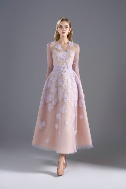 Light Purple Tuller Midi Dress