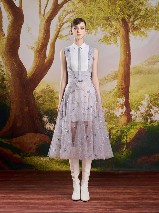 Hilary Blue Midi Dress