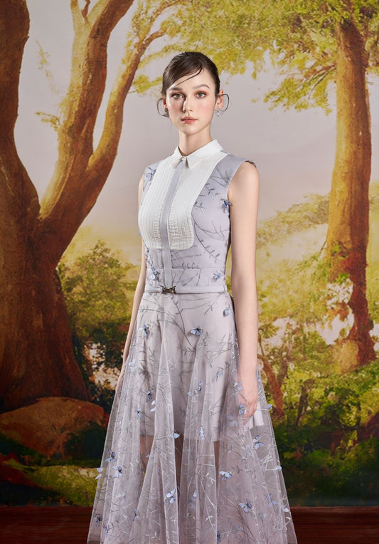 Hilary Blue Midi Dress