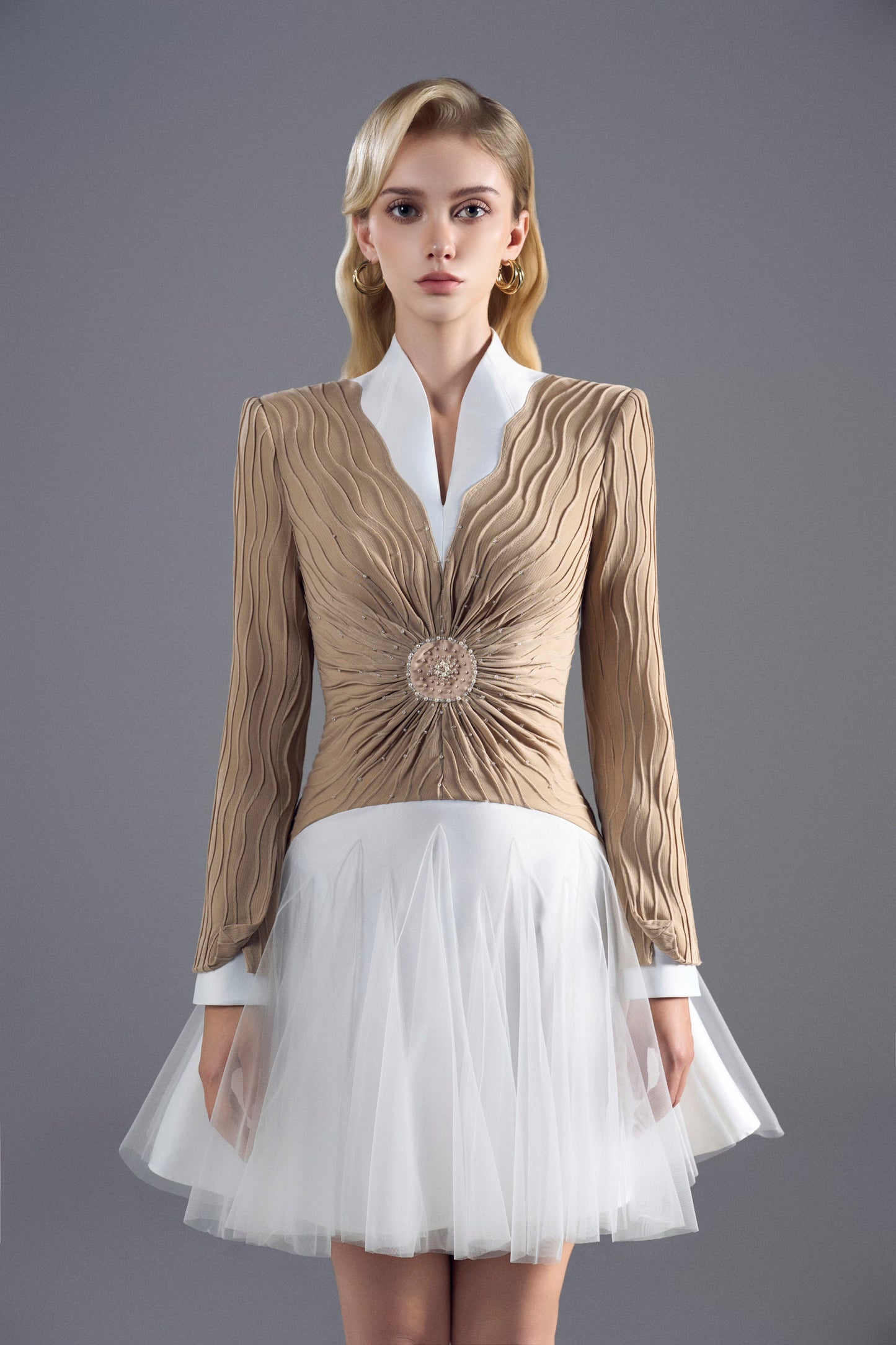 SunLight Begie Mini Dress