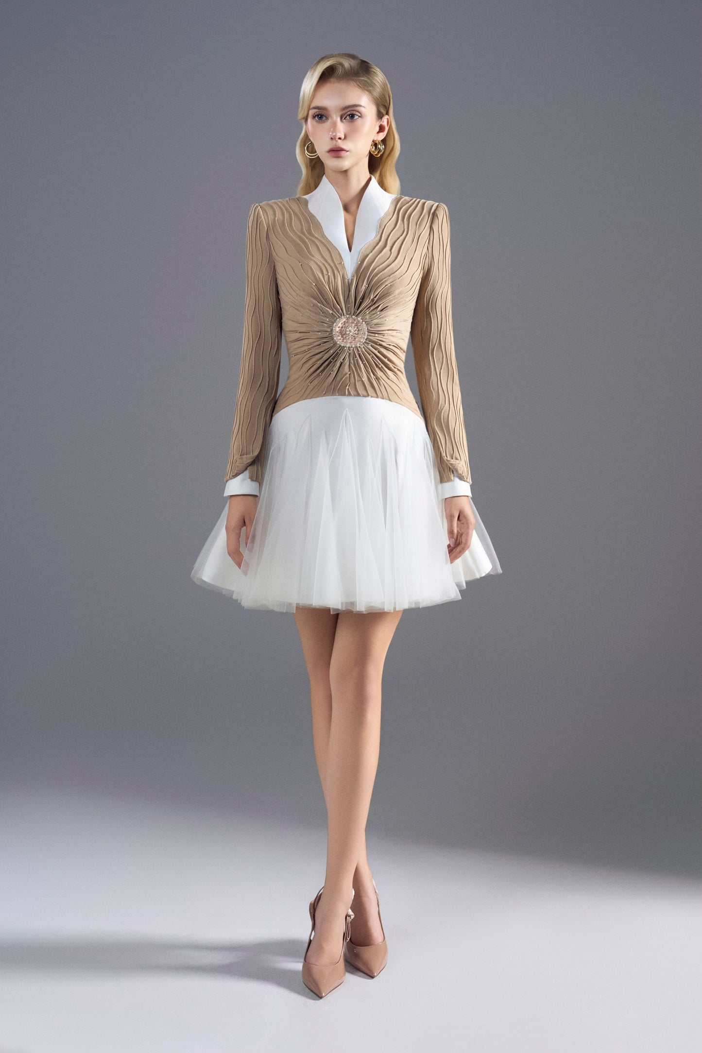 SunLight Begie Mini Dress