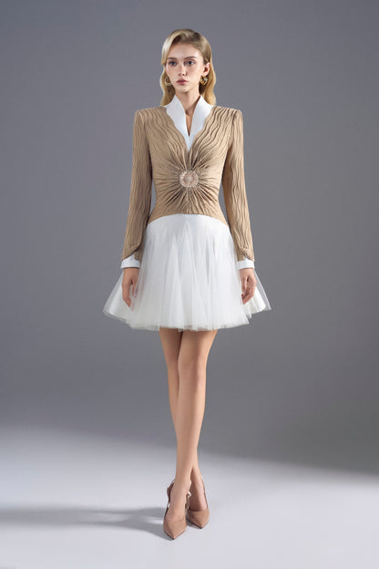 SunLight Begie Mini Dress
