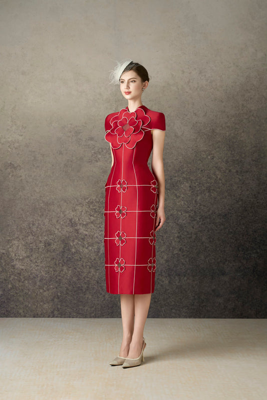 Lucky Pencil Taffta Dress