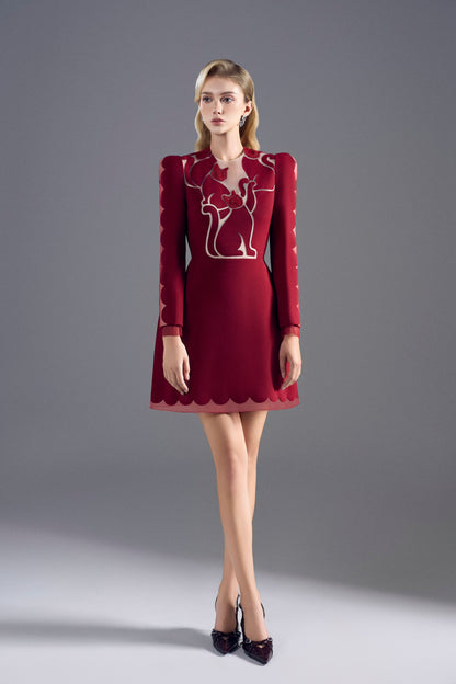 Red Cat Mini Dress