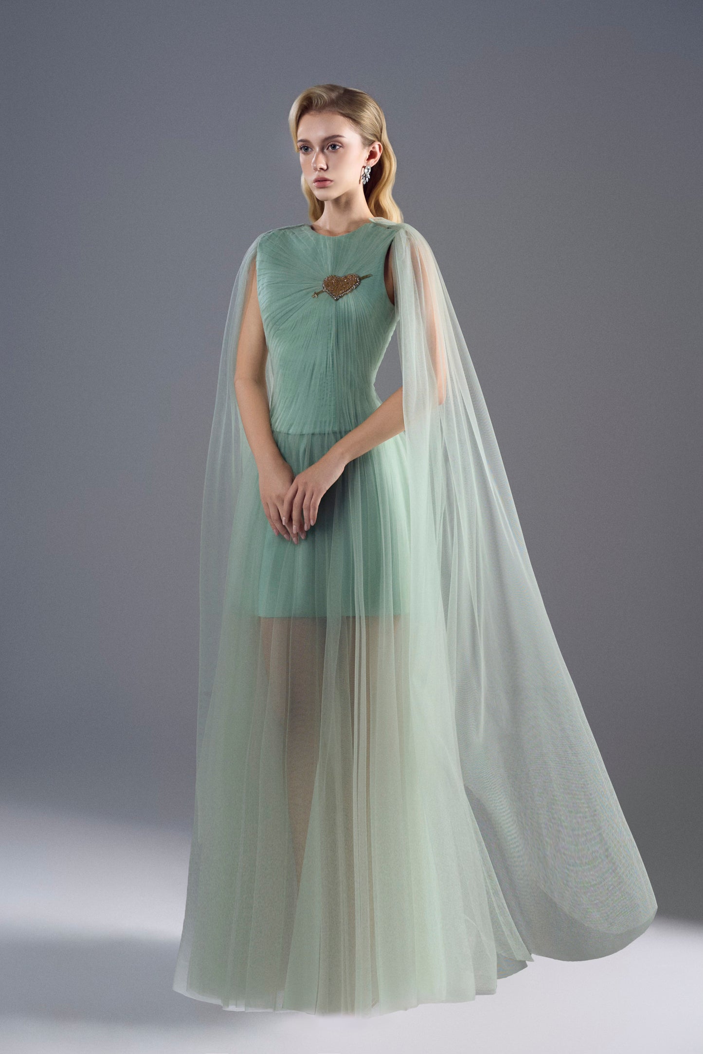 Mint Tuller Heart Midi Dress