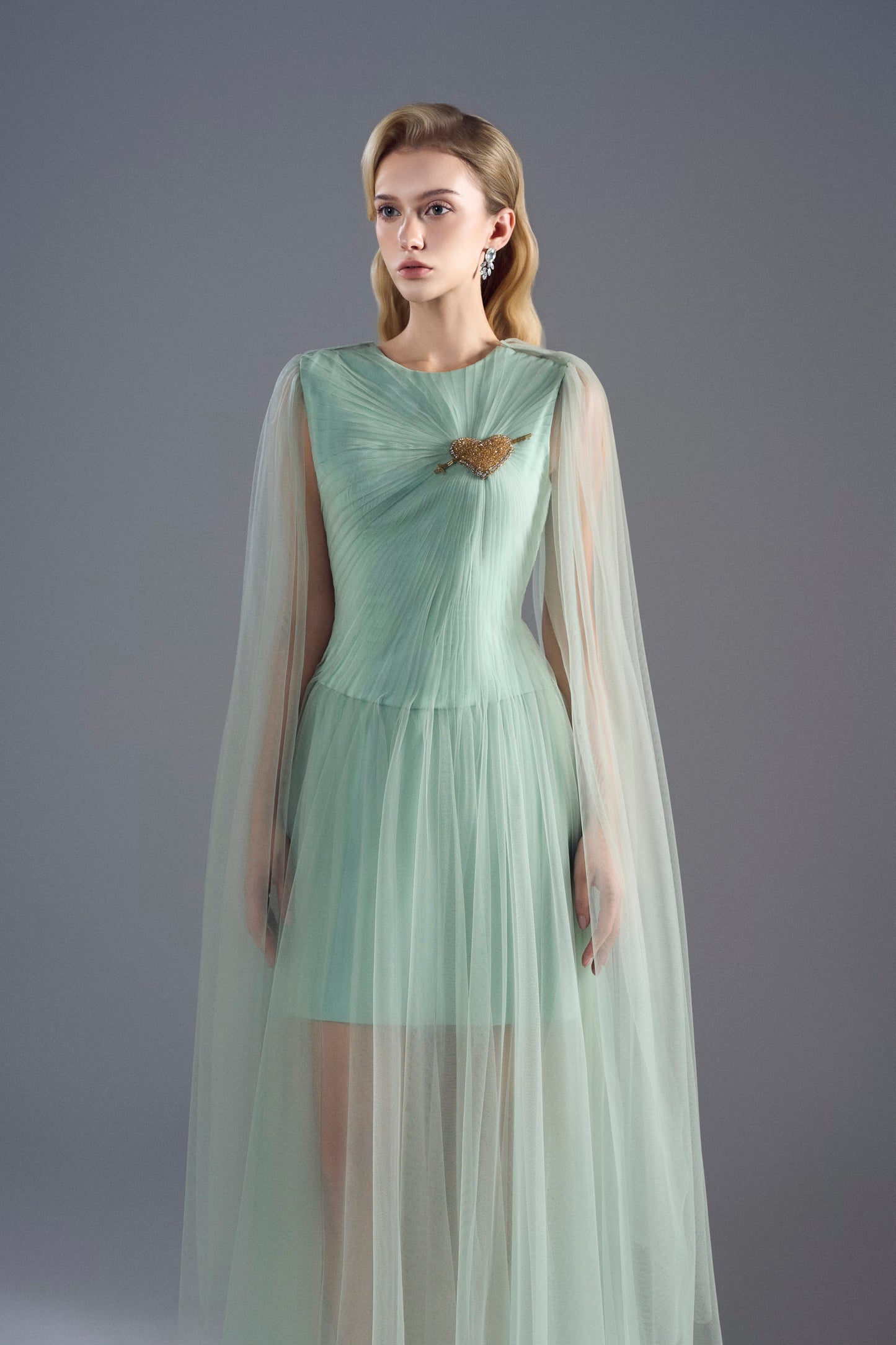 Mint Tuller Heart Midi Dress