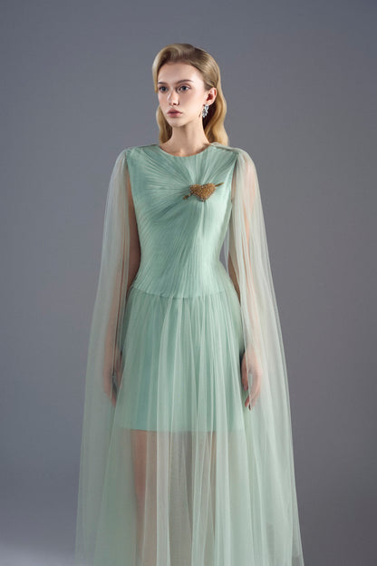 Mint Tuller Heart Midi Dress