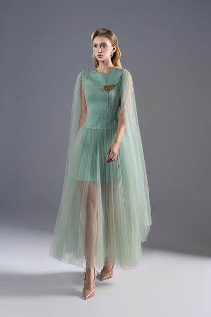 Mint Tuller Heart Midi Dress