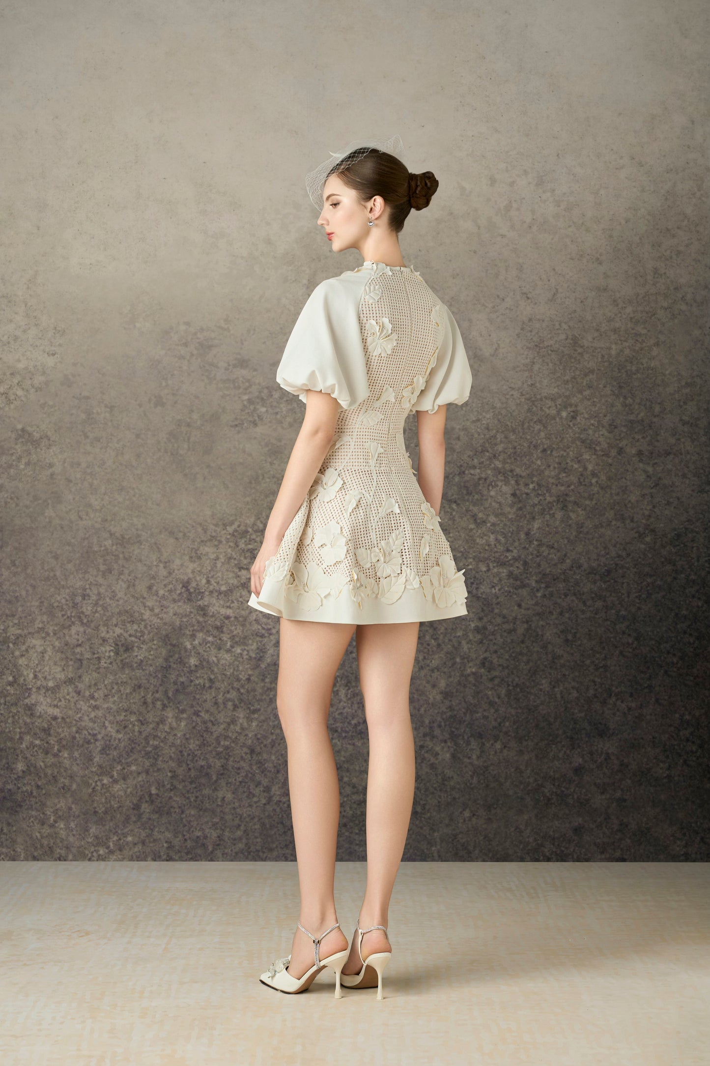 White Hibiscus Mini Dress