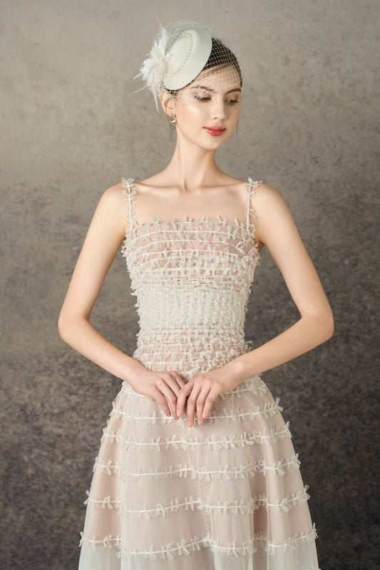 White Bow Midi Dress