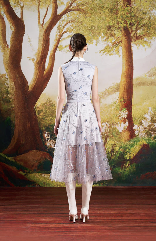 Hilary Blue Midi Dress
