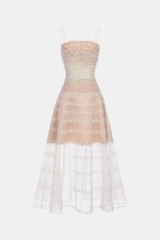 White Bow Midi Dress