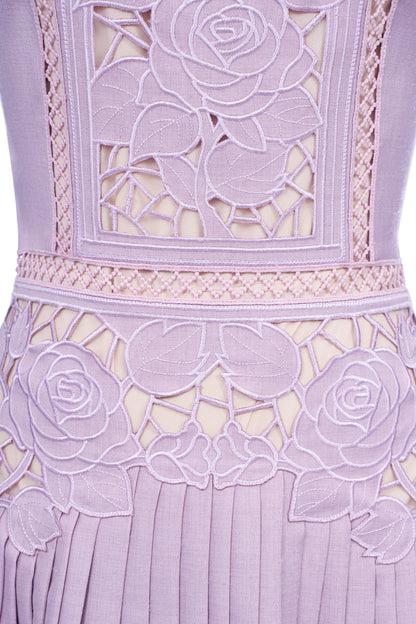 Rose Embroidery Midi Dress