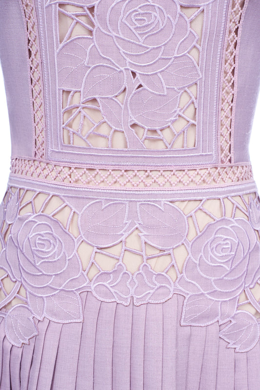 Rose Embroidery Midi Dress