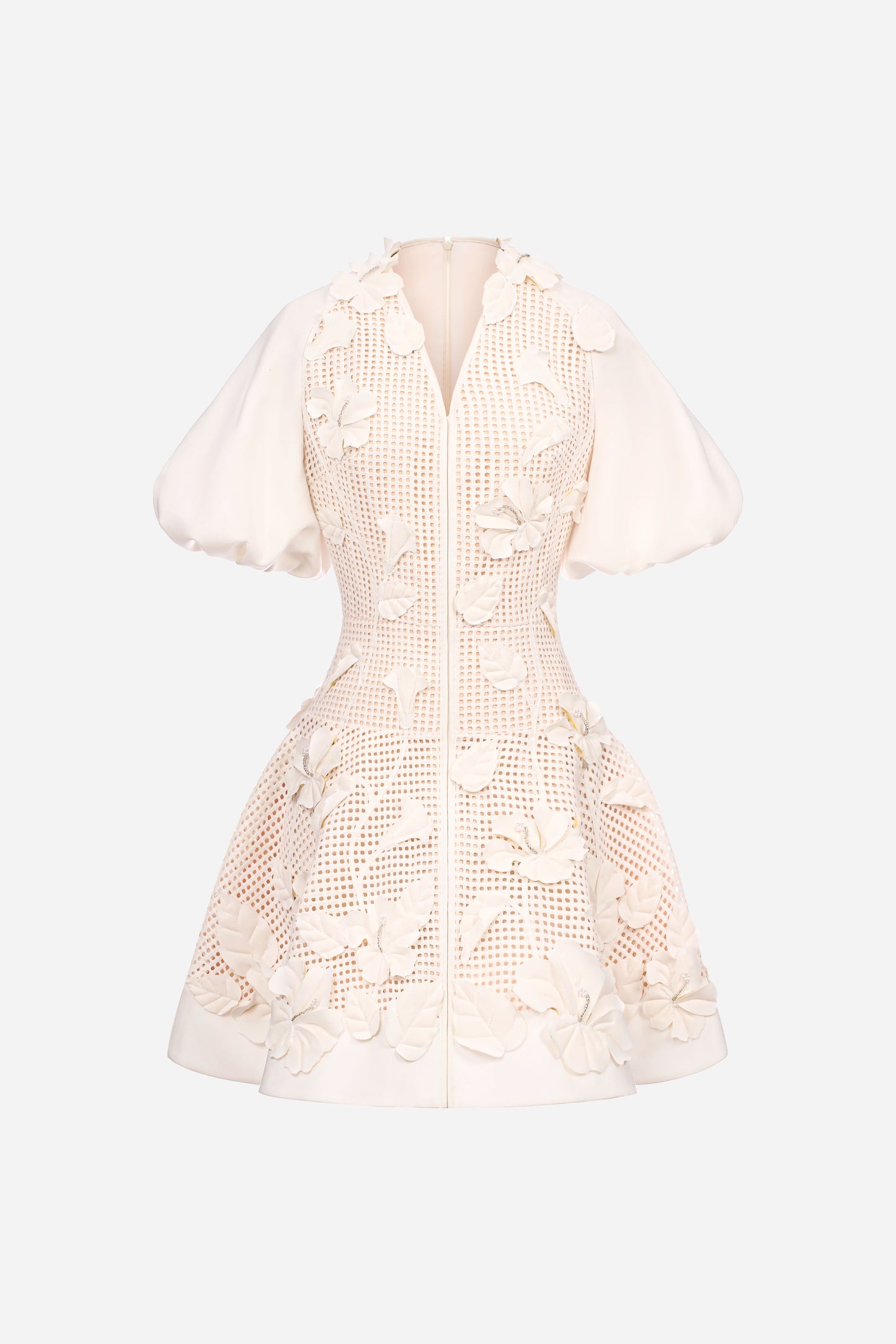 White Hibiscus Mini Dress