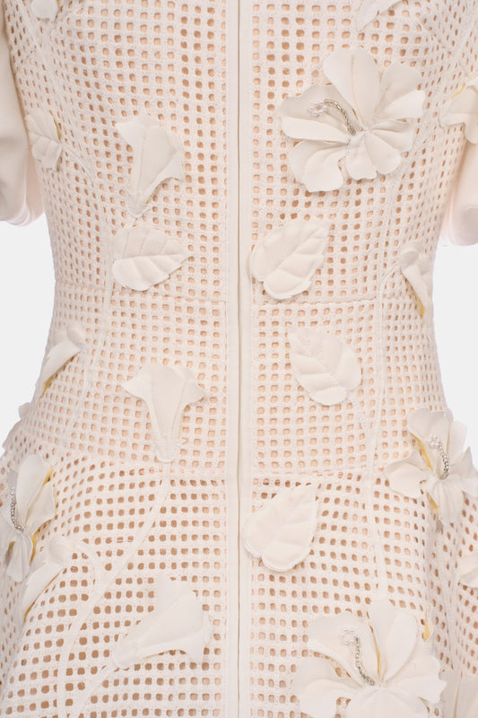 White Hibiscus Mini Dress