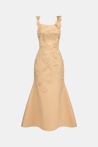 Creamy Yellow Hibiscus Dress