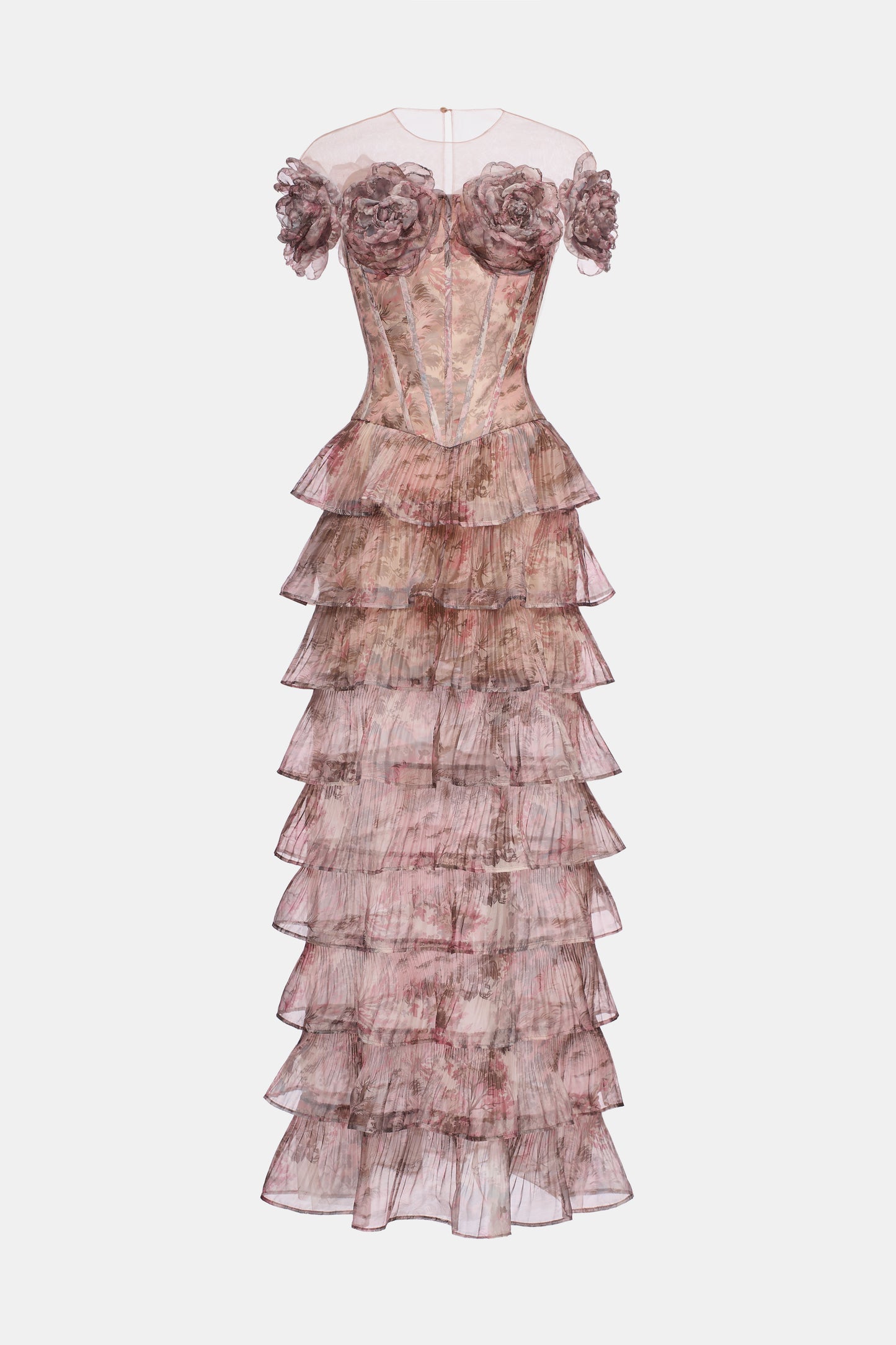 Rose Parten Ruffler Midi Dress