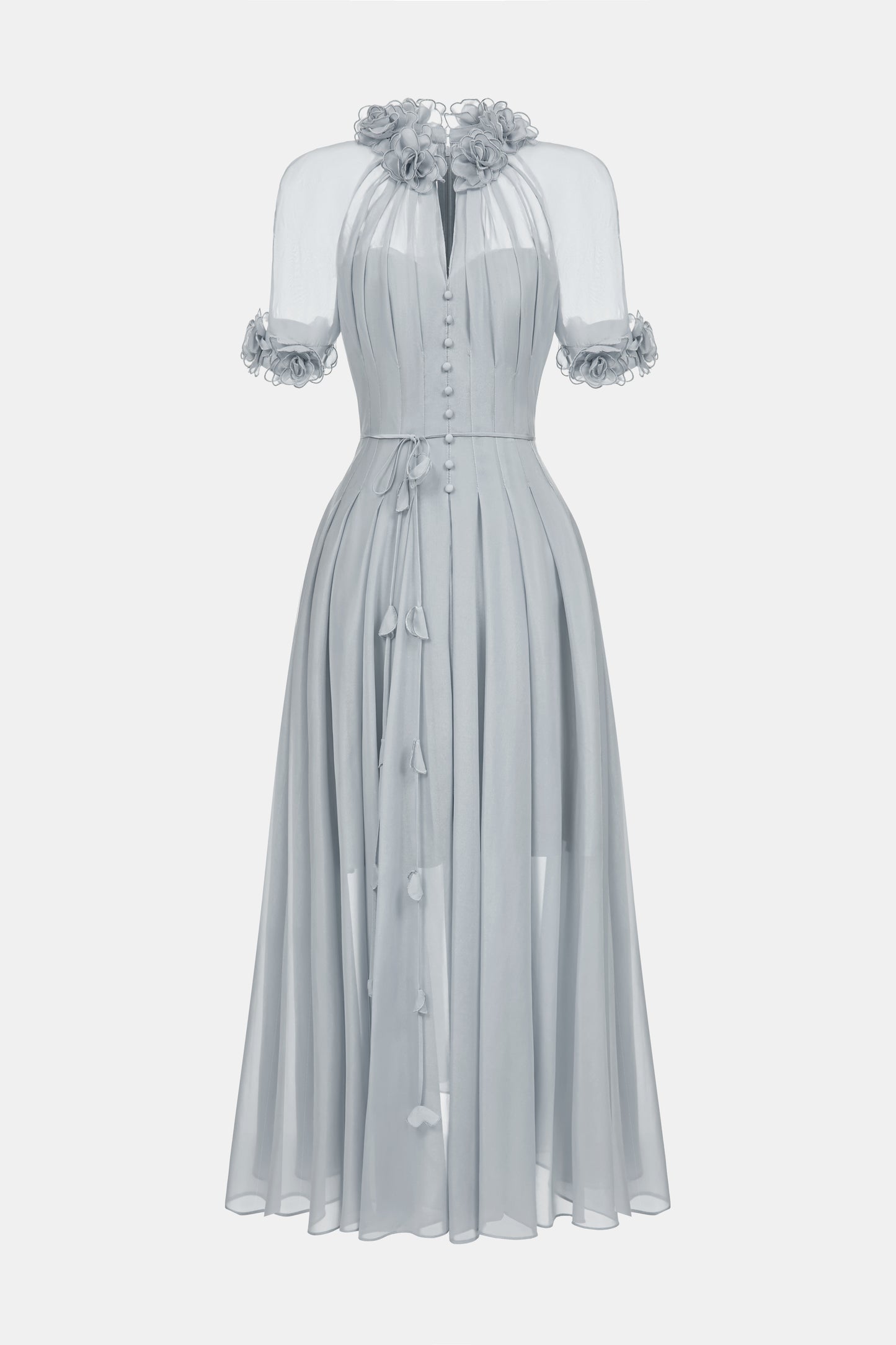 ShortSlevee Drapping Midi Dress