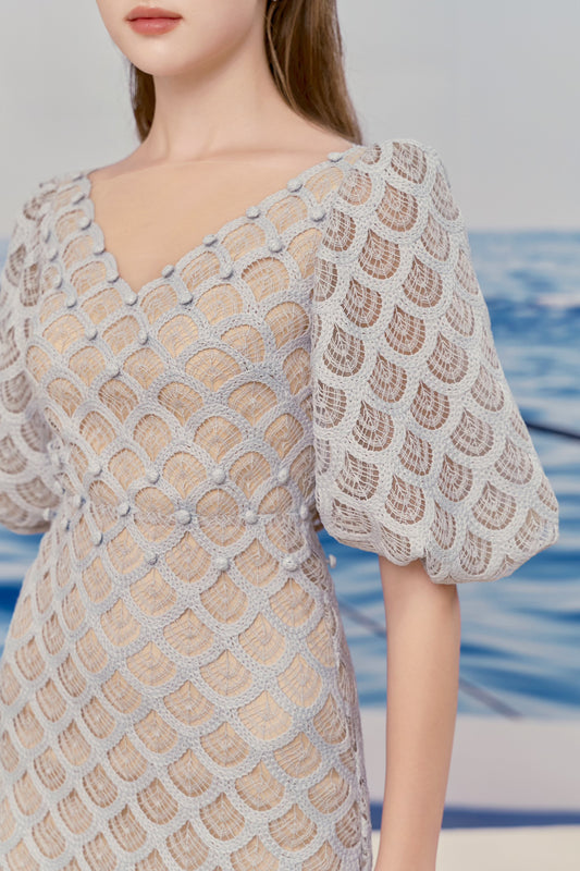 Mermaid Gray Lace Dress