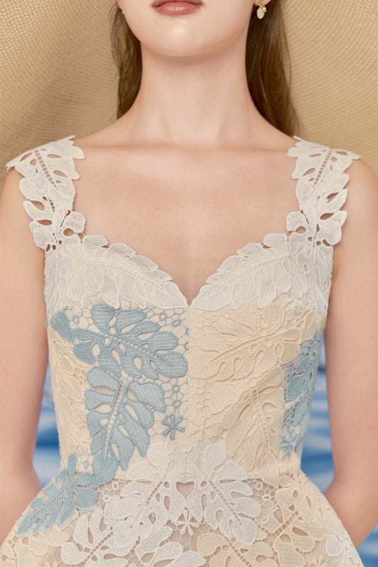 Leaf Mini Lace Dress
