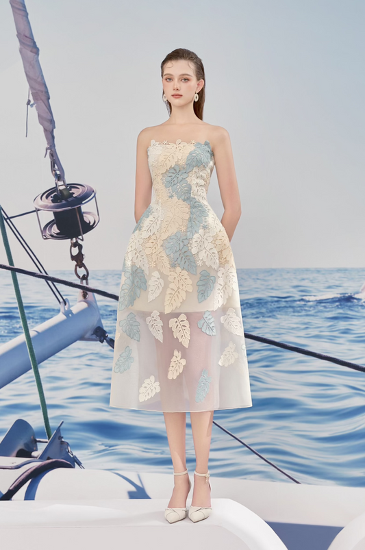 Leaf Cup Midi Dress