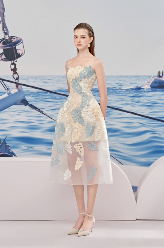 Leaf Cup Midi Dress